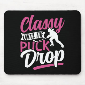 Tapis De Souris Ice Hockey Vintage Girl Cly Until The Puck Drop 