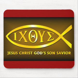 Tapis De Souris ICHTHUS : Symbole de poissons de Jésus