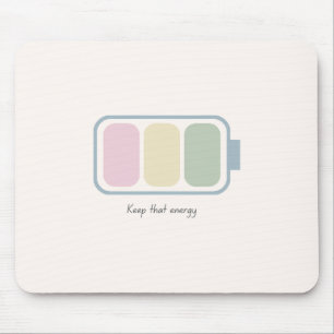 Tapis De Souris Icône Batterie Motivationnelle Conserver Cette Éne