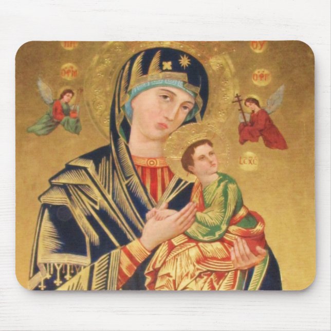 Tapis De Souris Icône orthodoxe russe - Vierge Marie et bébé Jésus (Devant)