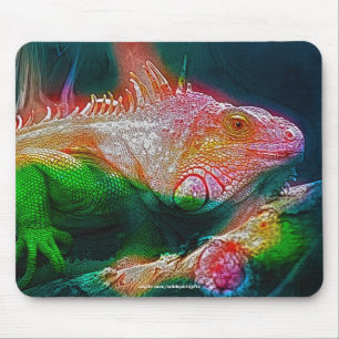 Tapis De Souris Iguana Lizard Reptile Faune Art Mousepad