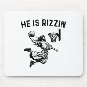 Tapis De Souris Il Est Rizzin Jésus Bysketbyll Chrétien Religieux