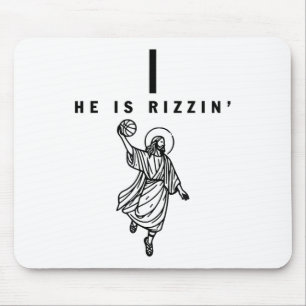 Tapis De Souris Il Est Rizzin Pâques Jésus Basketball Christian Re