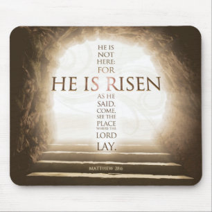 Tapis De Souris Il est vers de bible de 28:6 de Mousepad levé - d