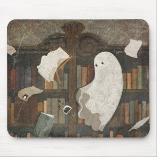 Tapis De Souris Il y a un Poltergeist dans la bibliothèque