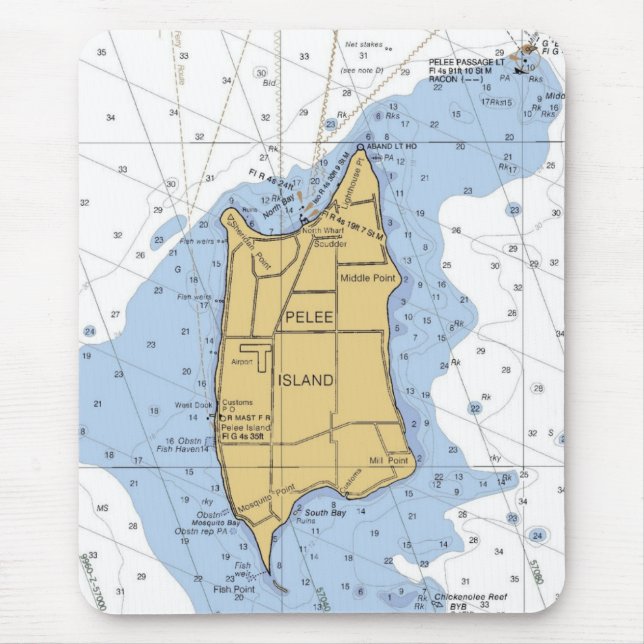 Tapis De Souris Île de Pelee, diagramme nautique Mousepad (Devant)