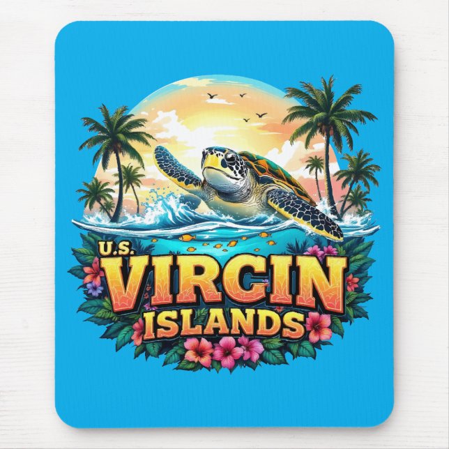 Tapis De Souris Îles Vierges américaines Caraïbes (Devant)