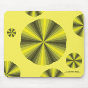 Tapis De Souris Illusion optique Mousepad jaune