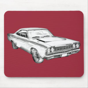 Tapis De Souris Illustration 1968 de voiture de muscle de
