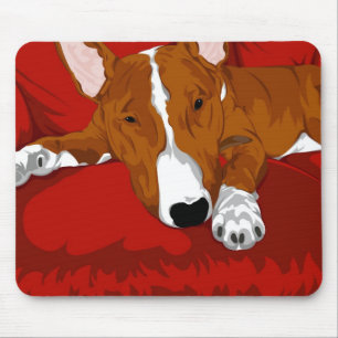 Tapis De Souris Illustration anglaise paresseuse de race de chien