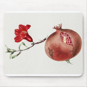 Tapis De Souris Illustration botanique de la grenade vintage