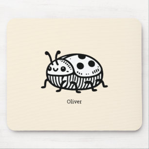 Tapis De Souris Illustration Charmante du coléoptère tiré à la mai