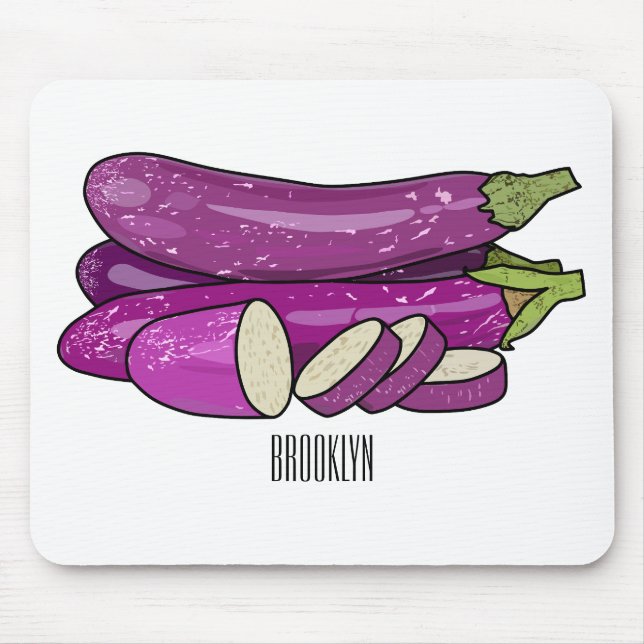 Tapis De Souris Illustration d'aubergine (Devant)