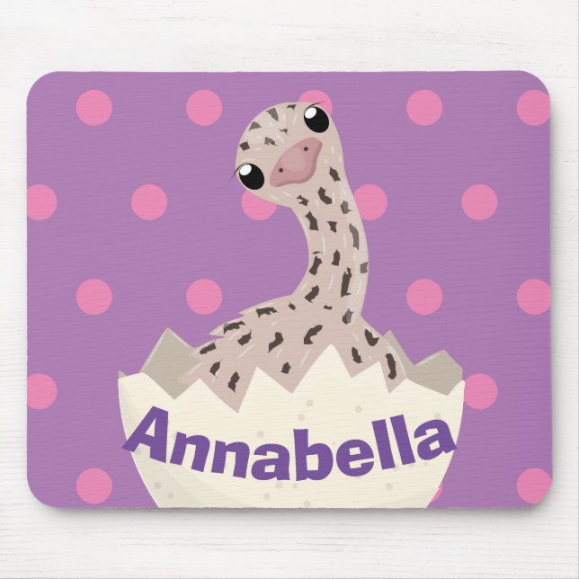 Tapis De Souris Illustration d'autruche pour bébé à couver mignon (Devant)