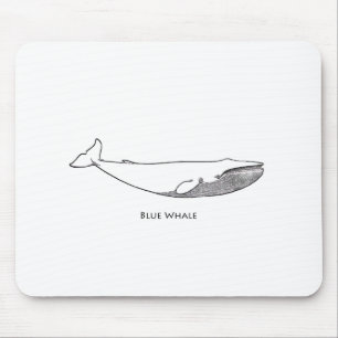 Tapis De Souris Illustration de baleine bleue (schéma)