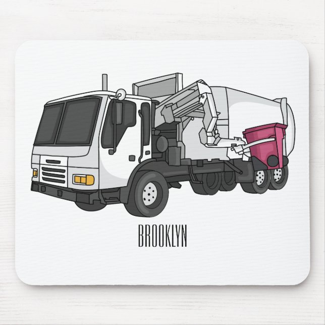 Tapis De Souris Illustration de camion à ordures (Devant)