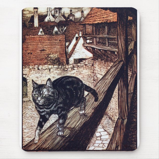 Tapis De Souris Illustration de Castle Cat Rackham (Devant)