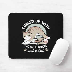 Tapis De Souris Illustration de chat Lover - Curled Up & Cosy