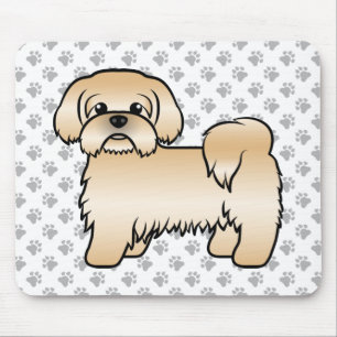 Tapis De Souris Illustration de chien de dessin animé mignon Shih 