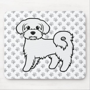 Tapis De Souris Illustration de chien de dessin mignon maltais
