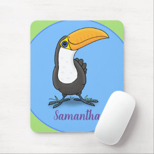 Tapis De Souris Illustration de dessin humoristique du toucan joye