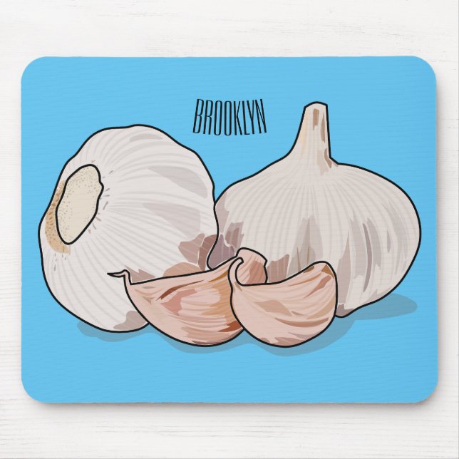 Tapis De Souris Illustration de dessin sur l'ail (Devant)