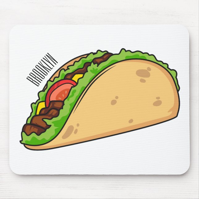 Tapis De Souris Illustration de dessin sur Taco (Devant)