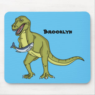 Tapis De Souris Illustration de dinosaure T rex drôle