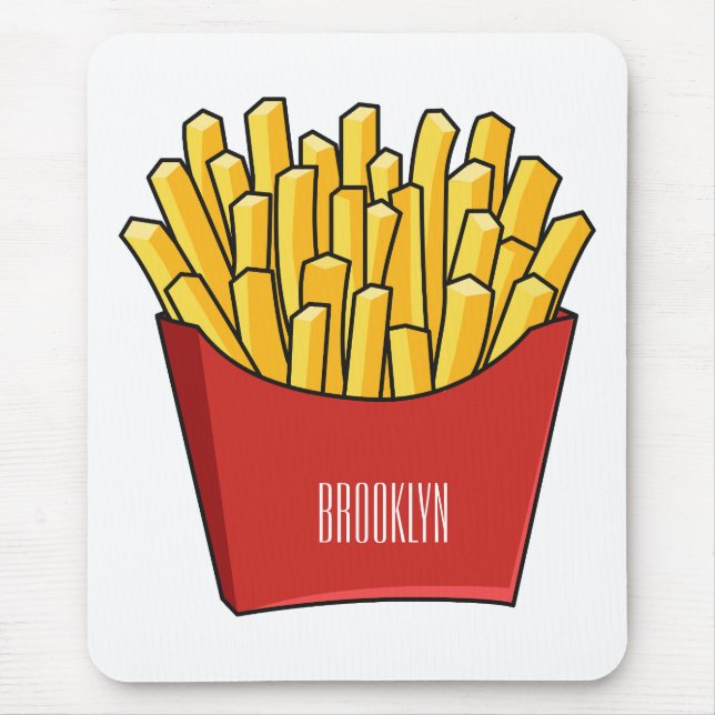 Tapis De Souris Illustration de frites (Devant)