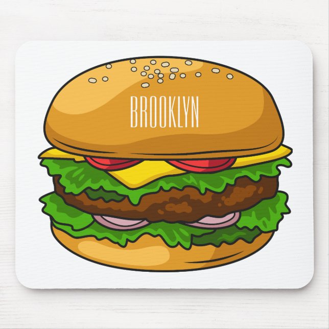 Tapis De Souris Illustration de Hamburger (Devant)