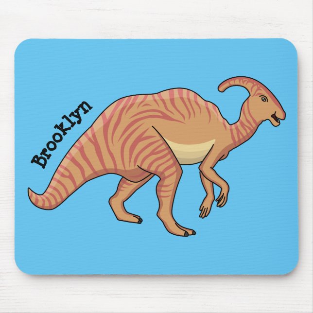 Tapis De Souris Illustration de la caricature de dinosaure du para (Devant)