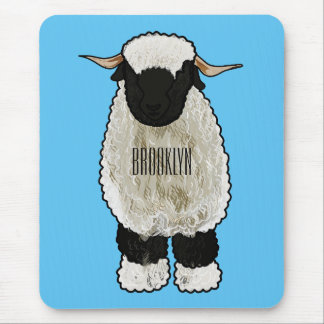 Tapis De Souris Illustration de la caricature de mouton Valais Bla
