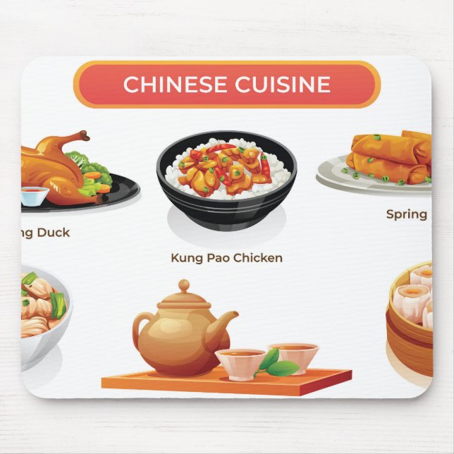 Tapis De Souris illustration de la cuisine chinoise (Devant)
