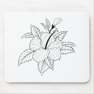 Tapis De Souris Illustration de la fleur d'Hibiscus