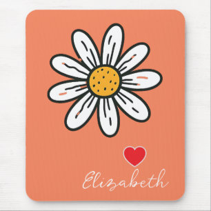 Tapis De Souris Illustration de la marguerite agréable bureau rétr