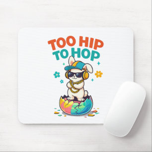 Tapis De Souris Illustration de lapin trop cool pour sauter