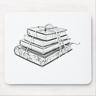 Tapis De Souris Illustration de l'esquisse Vintage des livres empi