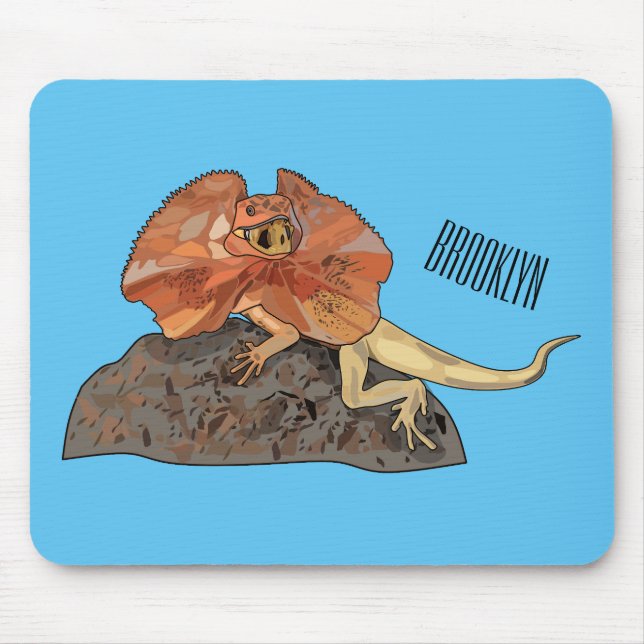 Tapis De Souris Illustration de lézard à col frisé (Devant)