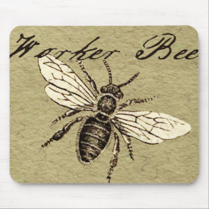Tapis De Souris Illustration de l'insecte d'abeille vintage