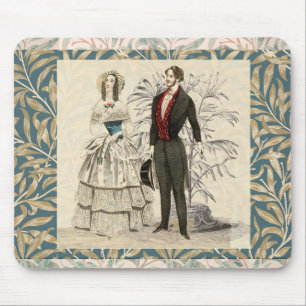 Tapis De Souris Illustration de mariage victorien vintage 1844