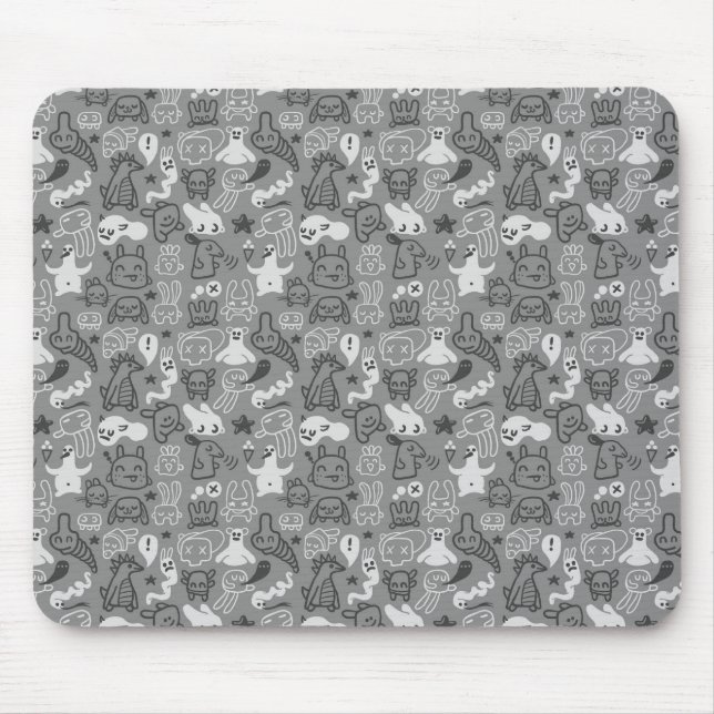 Tapis De Souris illustration de motif de griffonnages (Devant)