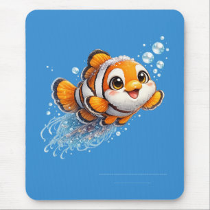 Tapis De Souris Illustration de poisson-clown heureux dans la vie