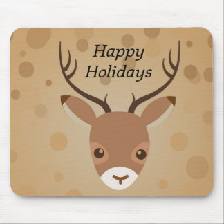 Tapis De Souris Illustration de renne sur fond marron