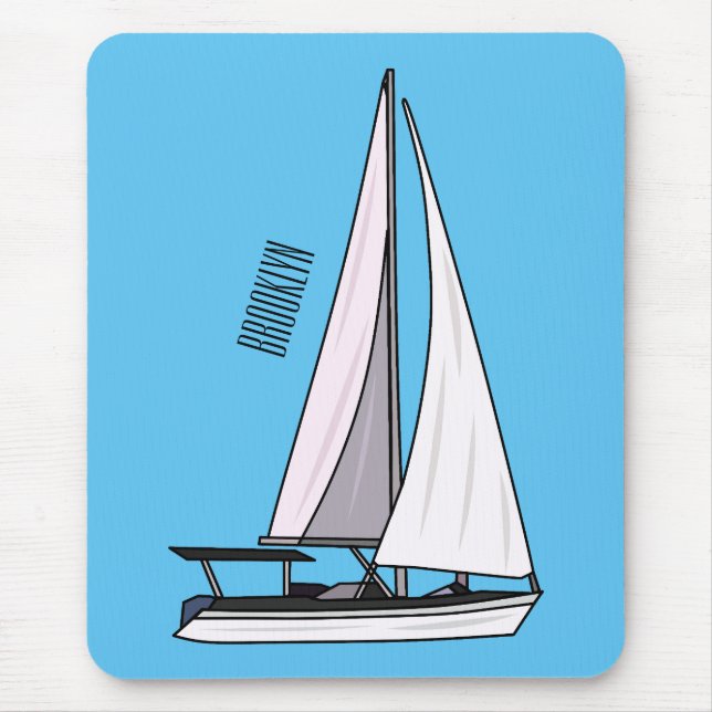 Tapis De Souris Illustration de voilier (Devant)