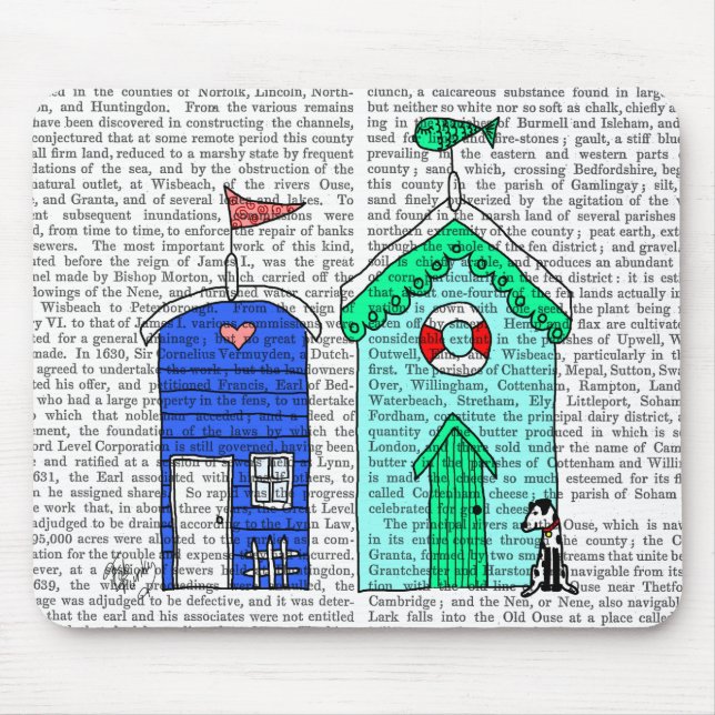 Tapis De Souris Illustration des Beach Huts 2 (Devant)