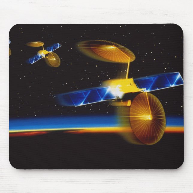 Tapis De Souris Illustration des satellites à l'horizon terrestre (Devant)