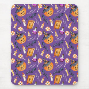 Tapis De Souris Illustration d'Halloween mignonne avec citrouille