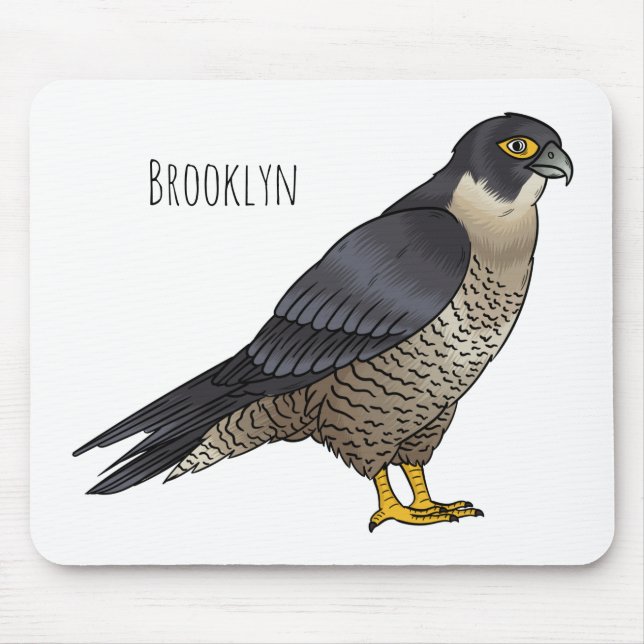 Tapis De Souris Illustration d'oiseau de faucon pèlerin (Devant)