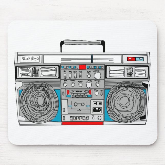 Tapis De Souris illustration du boombox 80s (Devant)