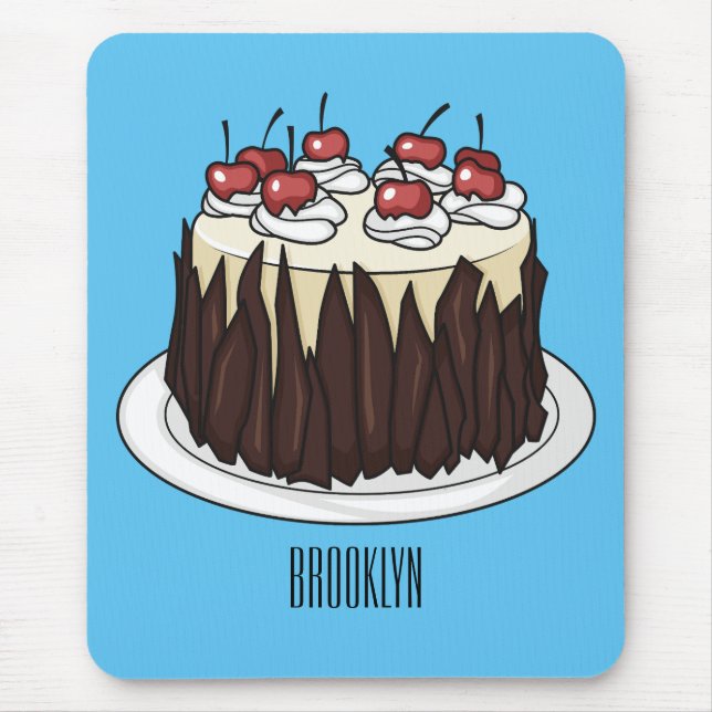 Tapis De Souris Illustration du gâteau de la Forêt-Noire (Devant)